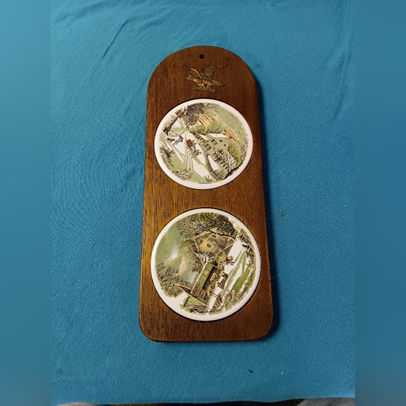 Accents Vintage Hot Plate Wood Set Poshmark